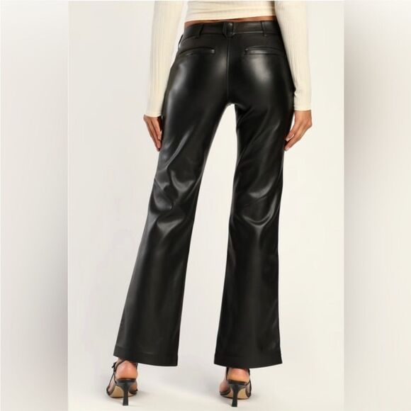 Free People Love Language Low Rise Leather Pants In Black - Picture 4 of 6
